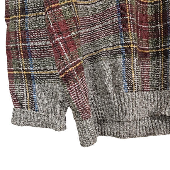 Tommy Hilfiger Wool Blend Plaid Grandpa Sweater - Picture 3 of 7